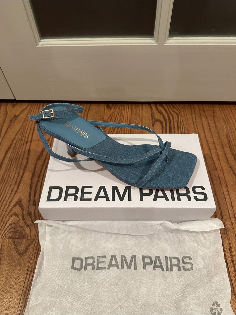 Dream Pairs Strappy Denim Kitten Heel